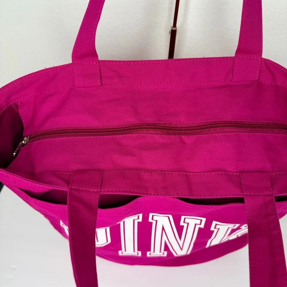PINK Victoria's Secret Tote Bag magenta color. - Picture 3 of 8